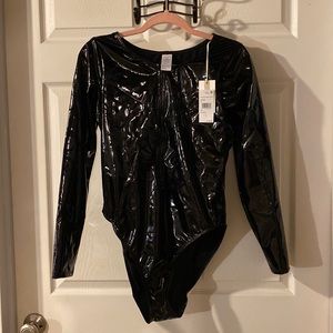 Good American Vinyl Zip One Piece with Tags Size 4